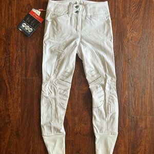 White Relaxed Fit Track Pants with Elastic Cuffs